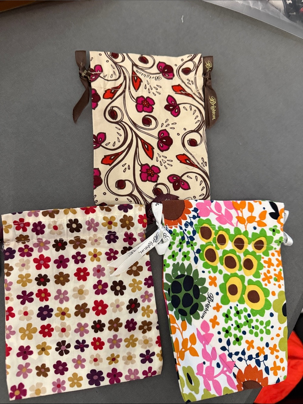 Brighton Floral Mini Pouch Set in Cream, Pink, Brown & Multicolor